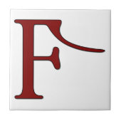 Helena Letter F in Roter Monogramm-Tile Fliese (Vorderseite)