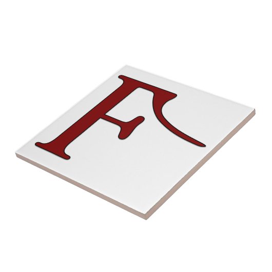 Helena Letter F in Roter Monogramm-Tile Fliese (Seite)