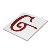 Helena Letter G in Roter Monogramm-Tile Fliese (Seite)