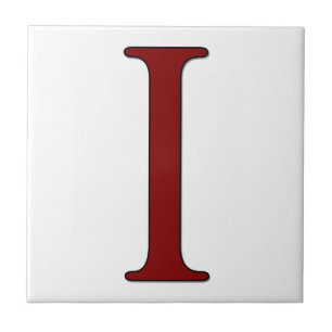 Helena Letter I in Roter Monogramm-Tile Fliese