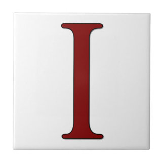 Helena Letter I in Roter Monogramm-Tile Fliese