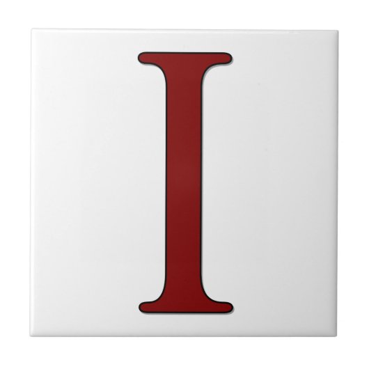 Helena Letter I in Roter Monogramm-Tile Fliese (Vorderseite)