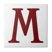 Helena Letter M in Roter Monogramm-Tile Fliese (Vorderseite)