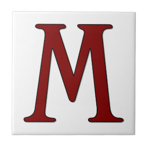 Helena Letter M in Roter Monogramm-Tile Fliese