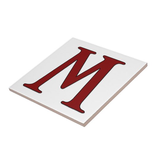 Helena Letter M in Roter Monogramm-Tile Fliese (Seite)
