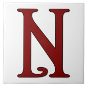 Helena Letter N in der Roten Monogramm-Tile Fliese (Vorderseite)
