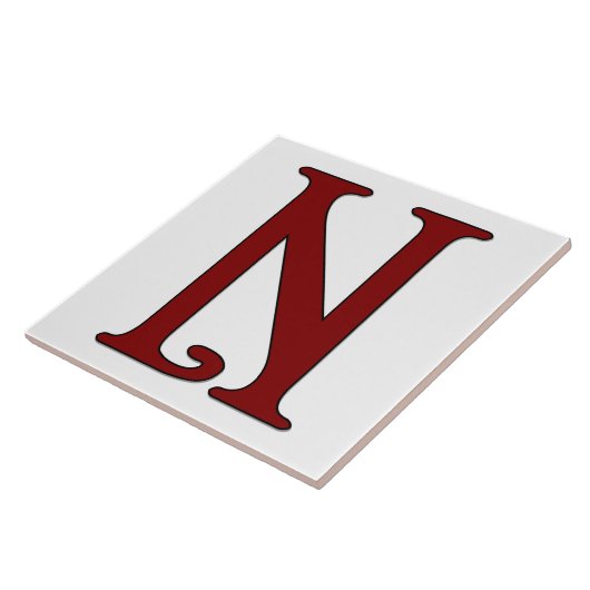 Helena Letter N in der Roten Monogramm-Tile Fliese (Seite)