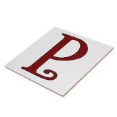Helena Letter P in Red Monogram Tile Fliese (Seite)