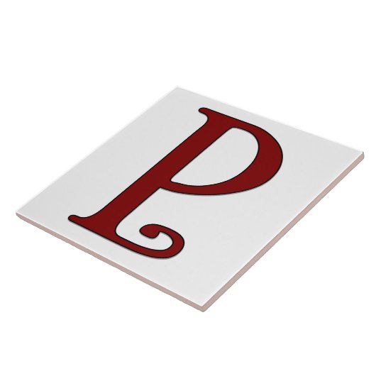 Helena Letter P in Red Monogram Tile Fliese (Seite)