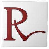 Helena Letter R in der Roten Monogramm-Tile Fliese (Vorderseite)