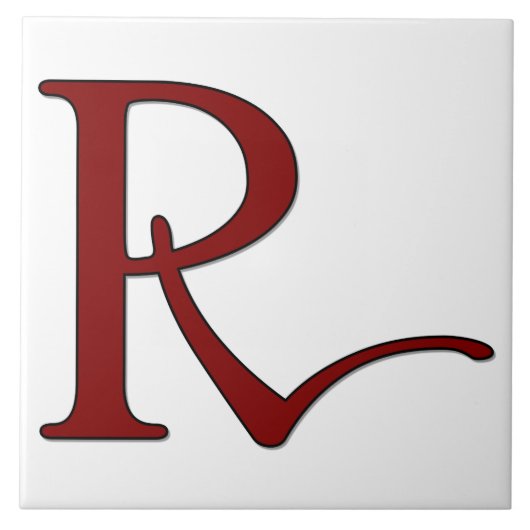 Helena Letter R in der Roten Monogramm-Tile Fliese (Vorderseite)