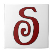 Helena Letter S in der Roten Monogramm-Tile Fliese (Vorderseite)