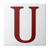 Helena Letter U in Red Monogram Tile Fliese (Vorderseite)