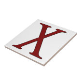 Helena Letter X in Roter Monogramm-Tile Fliese (Seite)