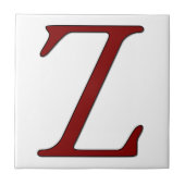 Helena Letter Z in Roter Monogramm-Tile Fliese (Vorderseite)