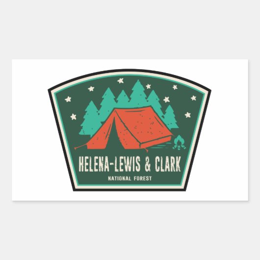 Helena-Lewis und Clark National Forest Camping Rechteckiger Aufkleber (Vorderseite)