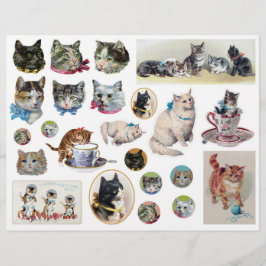 Helena Maguire und Andere Vintage-Katzen-Fussy-Cut