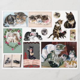 Helena Maguire Vintage Cat Art Ephemera Fussy Cuts
