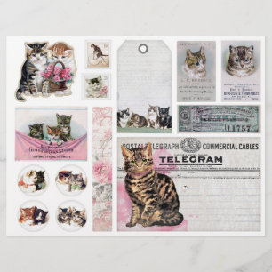 Helena Maguire Vintage Katze, Kitten Fussy Cuts
