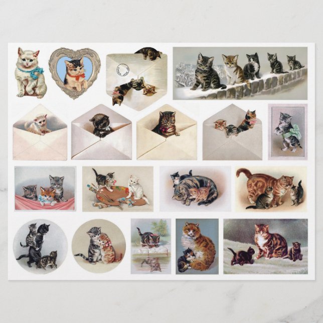 Helena Maguire Vintage-Katzen-Ephemera Fussy Cuts (Vorderseite)