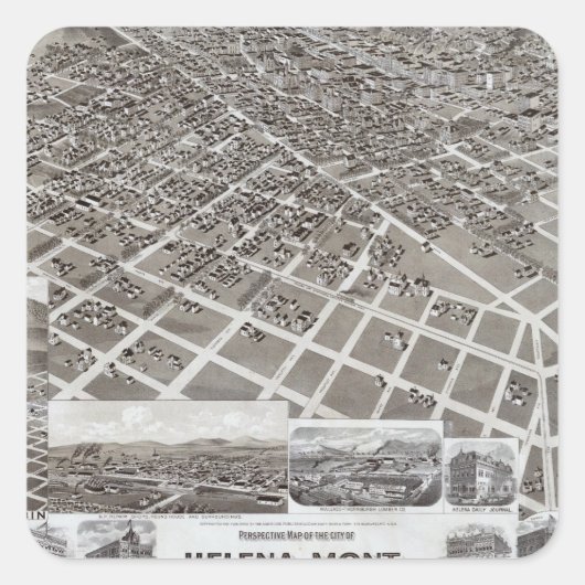 Helena, Mont Quadratischer Aufkleber (Vorderseite)