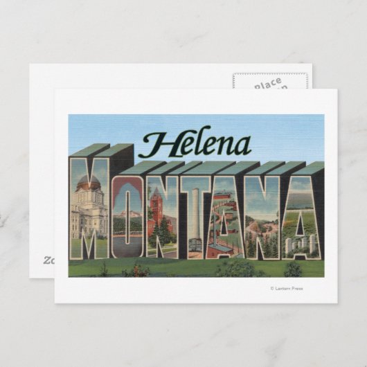 Helena, Montana - Große Buchstabenszenen Postkarte (Vorne/Hinten)