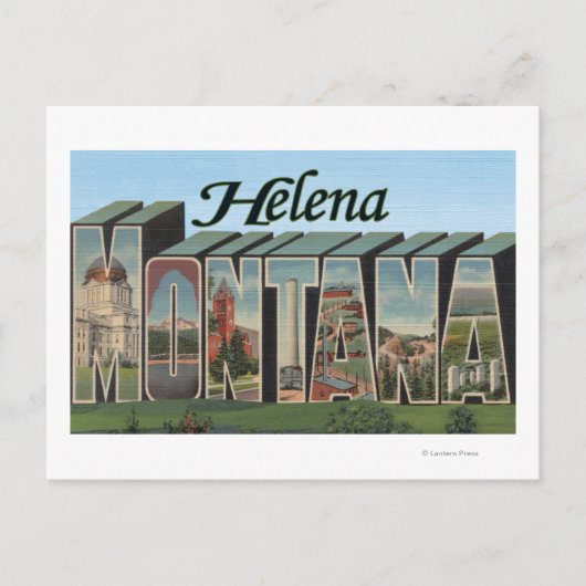 Helena, Montana - Große Buchstabenszenen Postkarte (Vorderseite)