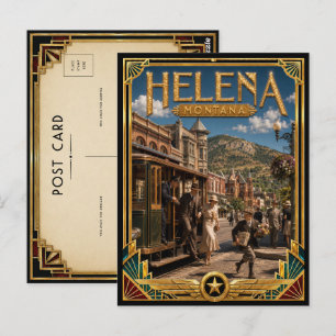 Helena Montana Vintage Art Deco Goldenes Zeitalter Postkarte