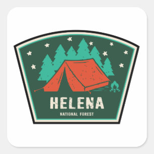 Helena National Forest Camping Quadratischer Aufkleber