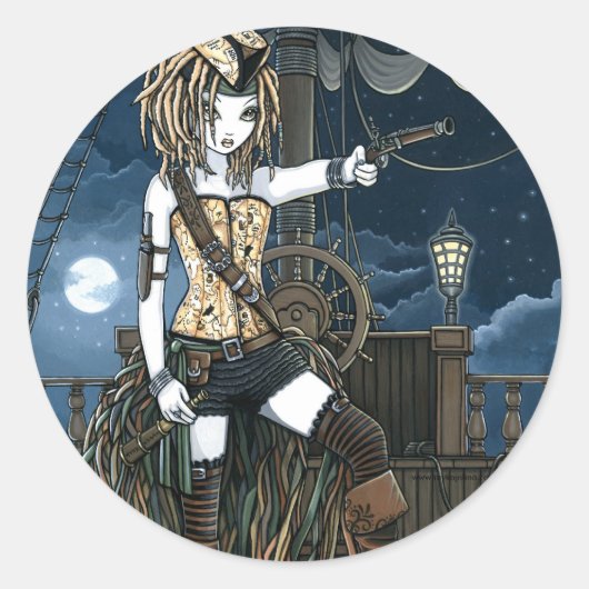 "Helena" Sky Pirate Ship Moon Fee Stickers (Vorderseite)
