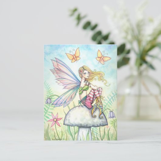 Helena's Garden Fairy and Butterfly Postcard Postkarte (Stehend Vorderseite)