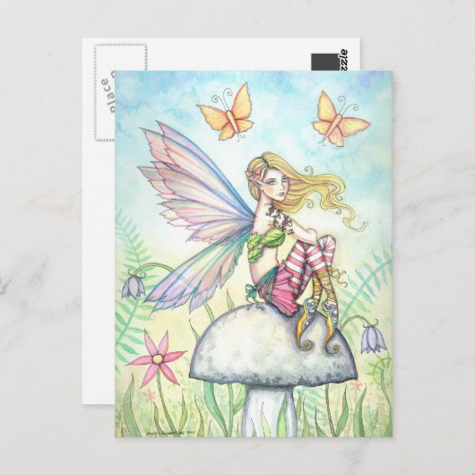 Helena's Garden Fairy and Butterfly Postcard Postkarte (Vorne/Hinten)