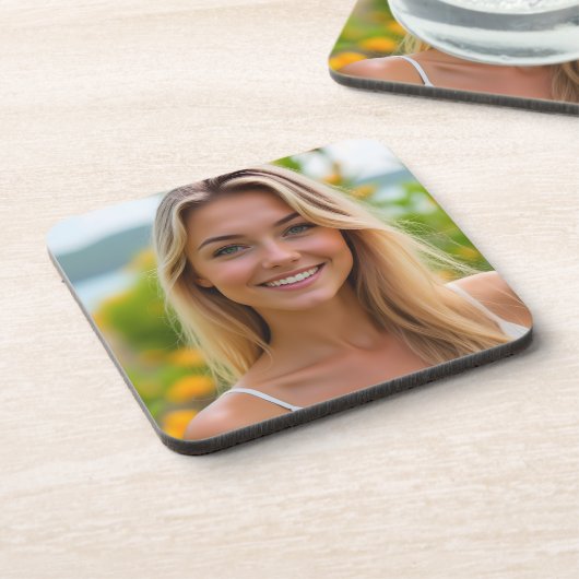 Helena's Island Glow: Die Ruhe der Natur aus Plast Getränkeuntersetzer (Linke Seite)