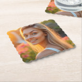 Helenas Ozean Whisper: Ein ruhiger Weg Untersetzer (angewinkelt)