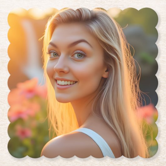 Helenas Ozean Whisper: Ein ruhiger Weg Untersetzer (Vorderseite)