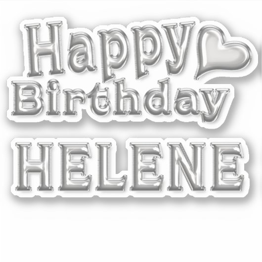Helene Happy Birthday silver Aufkleber Sticker (Vorderseite)