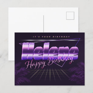 Helene Name Vorname lila Postkarte Geburtstag