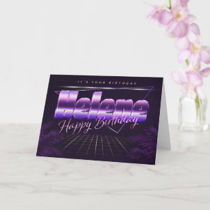 Helene Name Vorname lila retro Karte Geburtstag