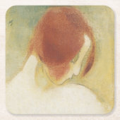 Helene Schjerfbeck, das rot haarige Mädchen Rechteckiger Pappuntersetzer (Vorderseite)