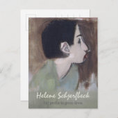 Helene Schjerfbeck Girl Profil in grünem Kleid Postkarte (Vorne/Hinten)