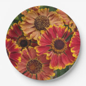 Helenium Autumnale Blooms Floral Pappteller (Vorderseite)