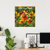 Helenium Bee Orange Blume Poster (Heimbüro)