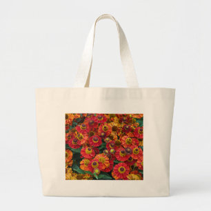 Helenium-Blume in Rot und Orange Jumbo Stoffbeutel