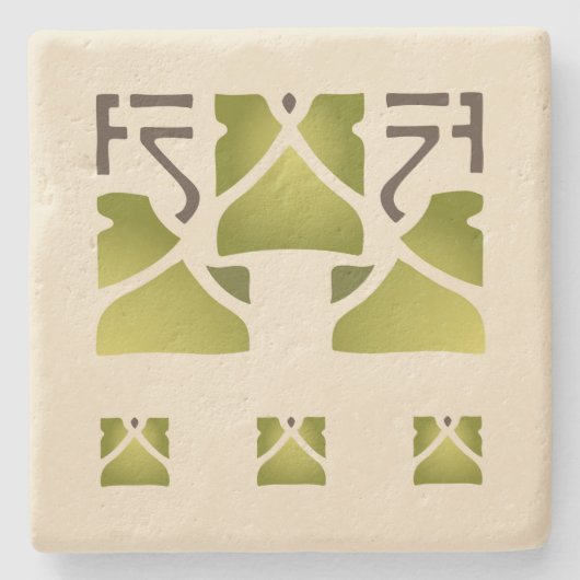 Helenpflege"Blatt-Trio " Steinuntersetzer (Vorderseite)