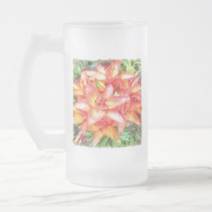 Helens Coral Colored Lilies Watercolor Mattglas Bierglas