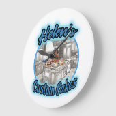 Helens maßgeschneiderte Kuchen Große Wanduhr (Winkel)