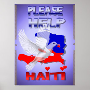 Helfen Sie bitte Haiti zu drucken Poster