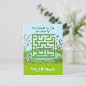 Helfen Sie dem Frosch zu fliegen Maze Birthday Pos Postkarte (Stehend Vorderseite)