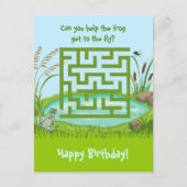 Helfen Sie dem Frosch zu fliegen Maze Birthday Pos Postkarte (Vorderseite)