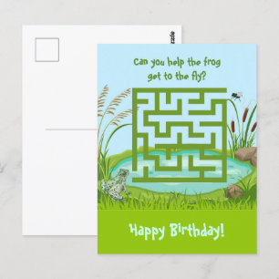 Helfen Sie dem Frosch, zur Fliege zu gelangen Laby Postkarte
